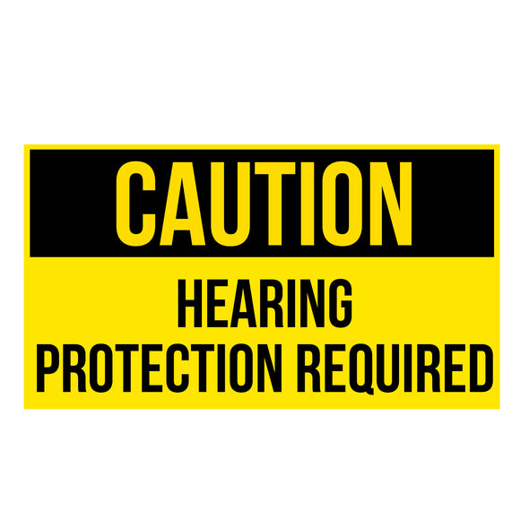 Caution Hearing Protection Required Decal Sticker Sign Label