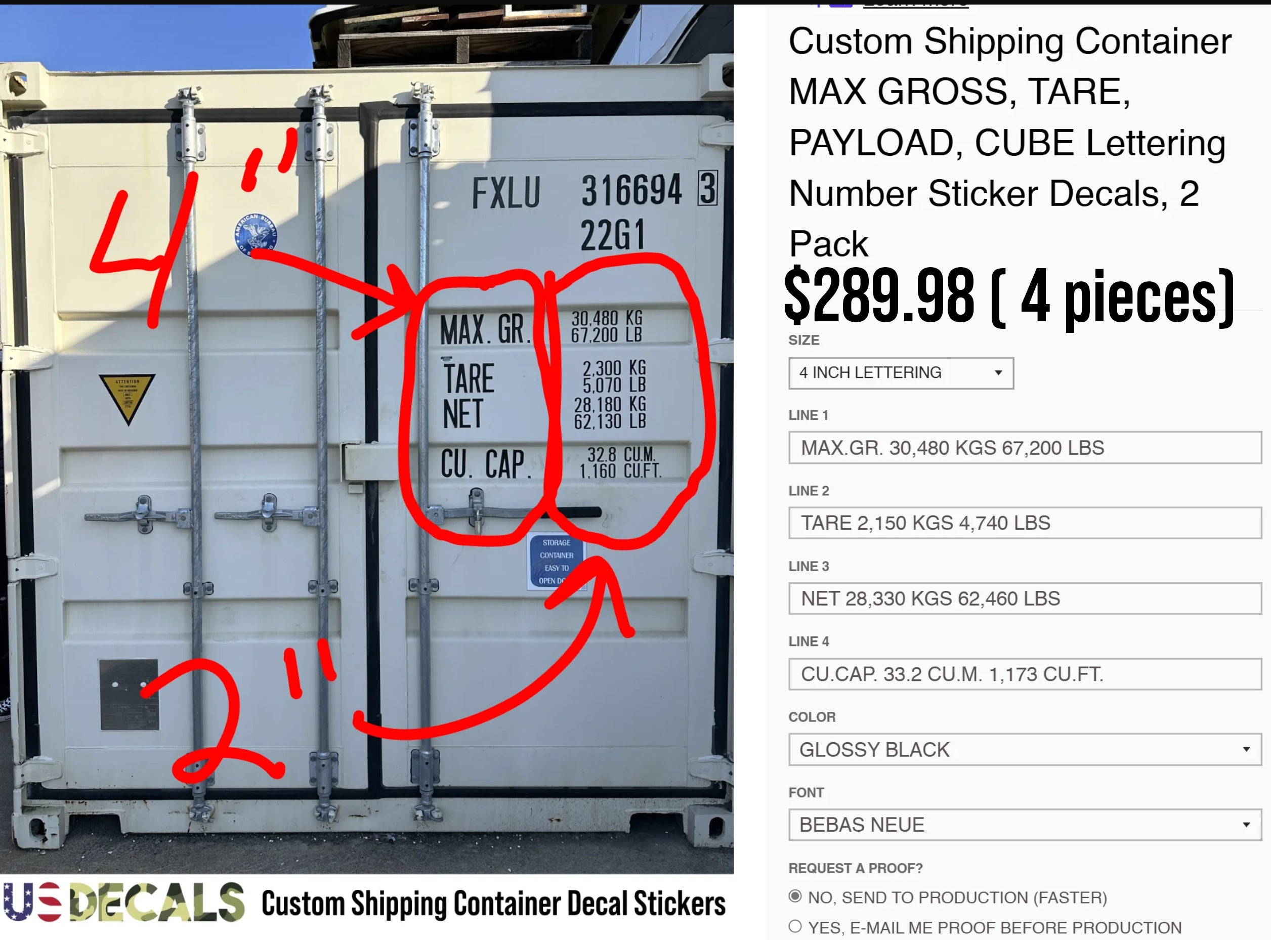 Custom Shipping Container Order – US Decals