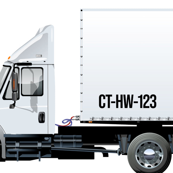 ct-hw number decal sticker lettering