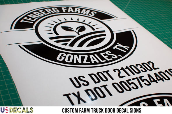 Farm Company Name Truck Decal (USDOT), 2 Pack