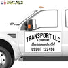 usdot truck door sticker with white background