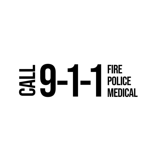 CALL 911 Fire Police Medical Decal Sticker Sign For Ambulances