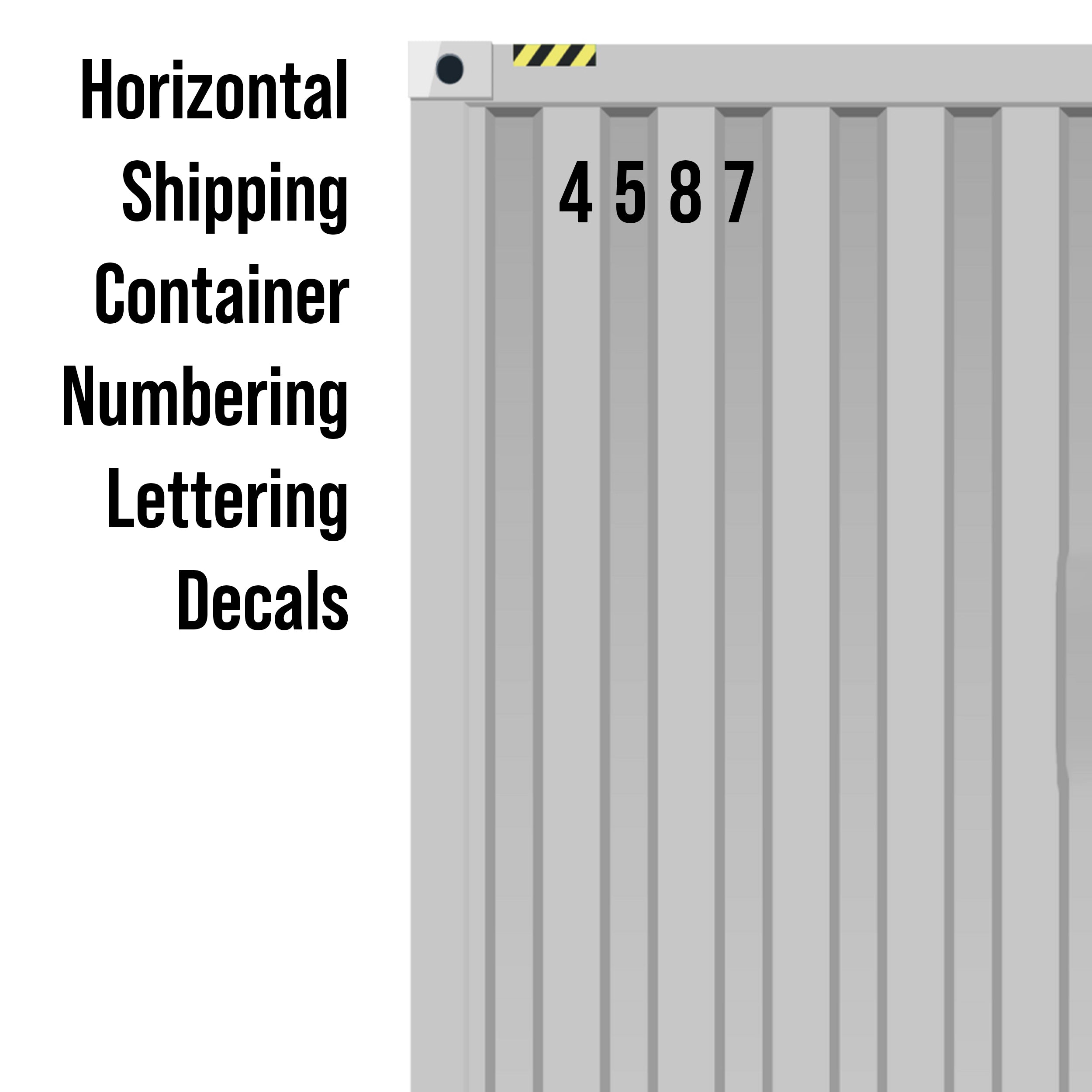 Container Number Horizontal Horizontal Shipping Container or Trailer Box Lettering Number Decal St ...