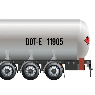 Custom DOT-E Or Any Text Number Sticker Decal Lettering For Tanker Trailer, 2 Pack