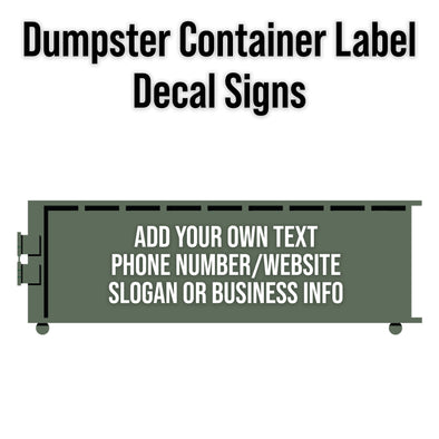 Custom Dumpster Container Storage Shipping Container Logo Lettering Sticker Decals, 2 Pack