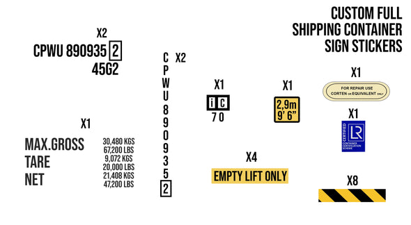 Custom Full Shipping Container Decal Signs For Customer (1 Container) New Version