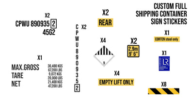 Custom Full Shipping Container Decal Signs For Customer (1 Container) Customized Version