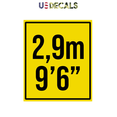 2,9m (9'6") Shipping Container Height Number Decal Sticker