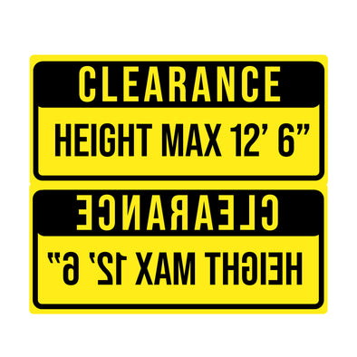 custom box trailer height clearance decal sticker reversed and regular