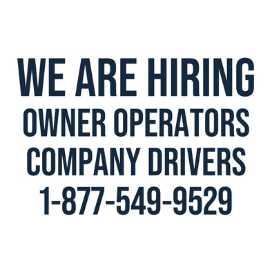 We are Hiring Owner Operators Company Drivers Decal Sticker For Shipping Containers or Trailers