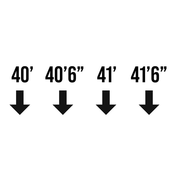 Kingpin & Tandem Distance 40', 40'6", 41', 41'6" Sticker Decal Sign For Shipping Container & Trailers