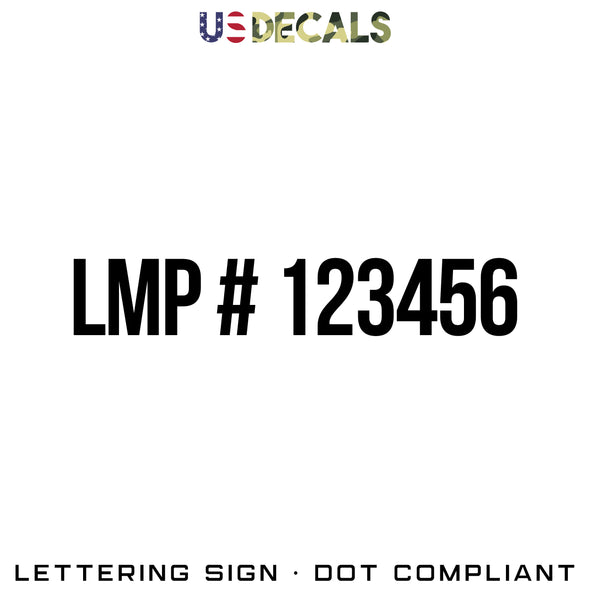 lmp number decal