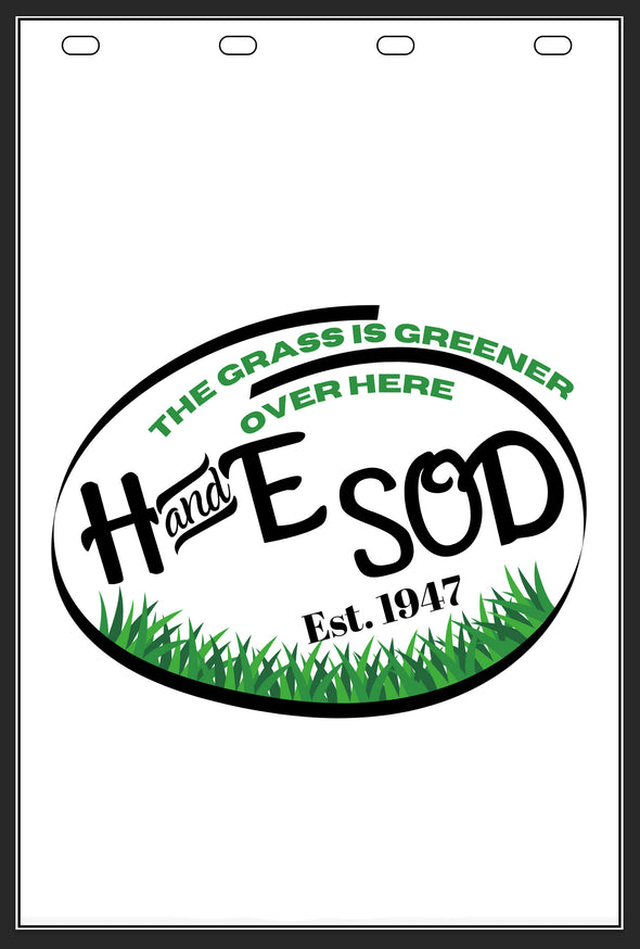 Custom White Mud Flaps Proof for Customer (Landscaping Business)