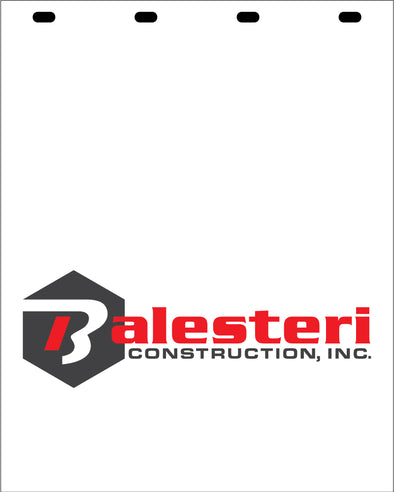 Custom White Mud Flaps Proof for Customer (Construction Company)