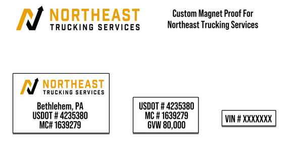 Custom Magnet Signs for Northeast Trucking Services