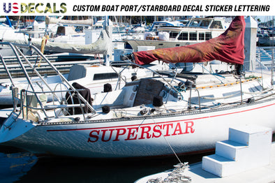 custom boat name decal