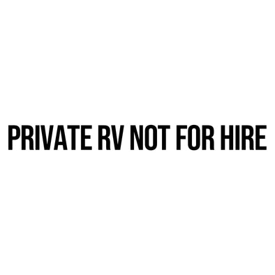 Private RV Not For Hire Decal Sign, 2-Pack