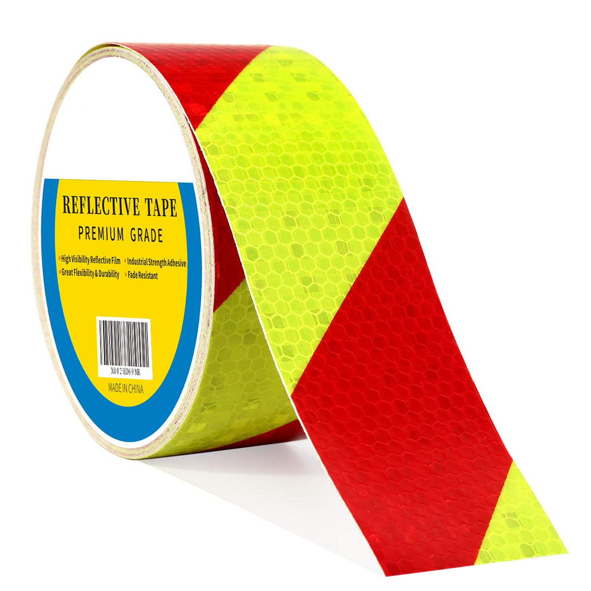 DOT Reflective Red & Neon Yellow Diagonal Roll | Reflective Tape 2