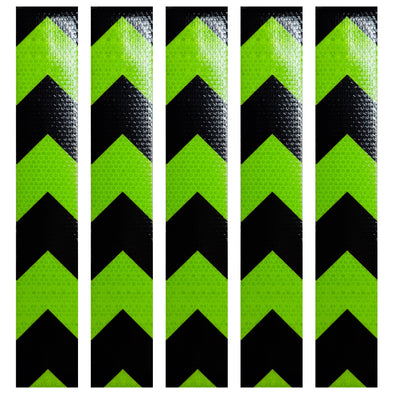 Black & Neon Green Reflectors | Reflective Tape 2" x 24" Waterproof Safety Caution Tape for Trailer Trucks