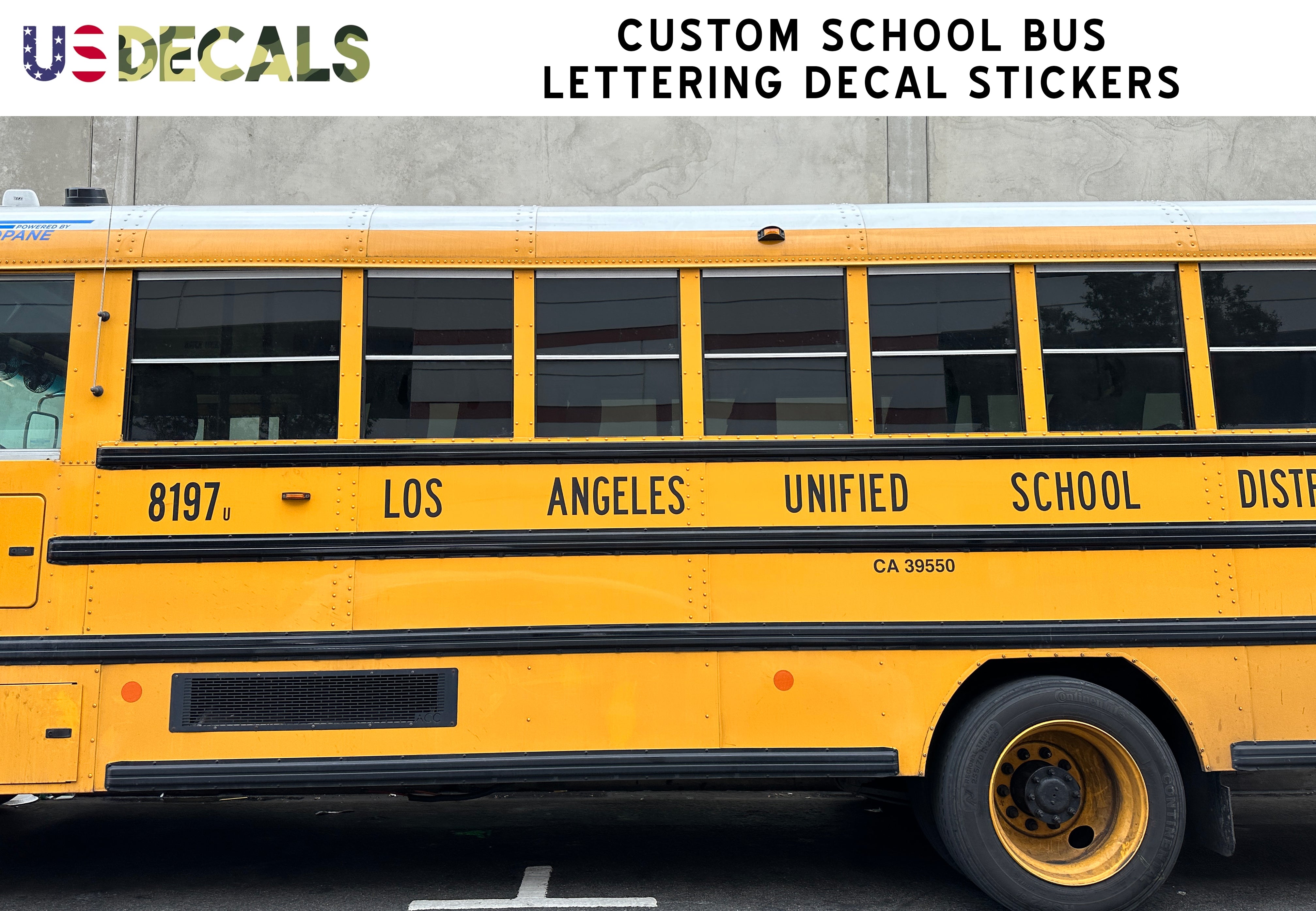 School Bus Side Carrier Name & Contractor Name Lettering Decal Sticker ...