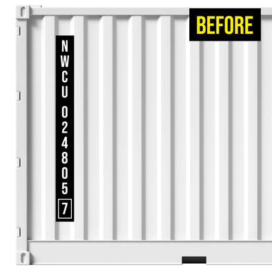 Vertical Shipping Container Stencil Decal For Painting 1 Line Lettering Number For Shipping Container Sides, 2-Pack