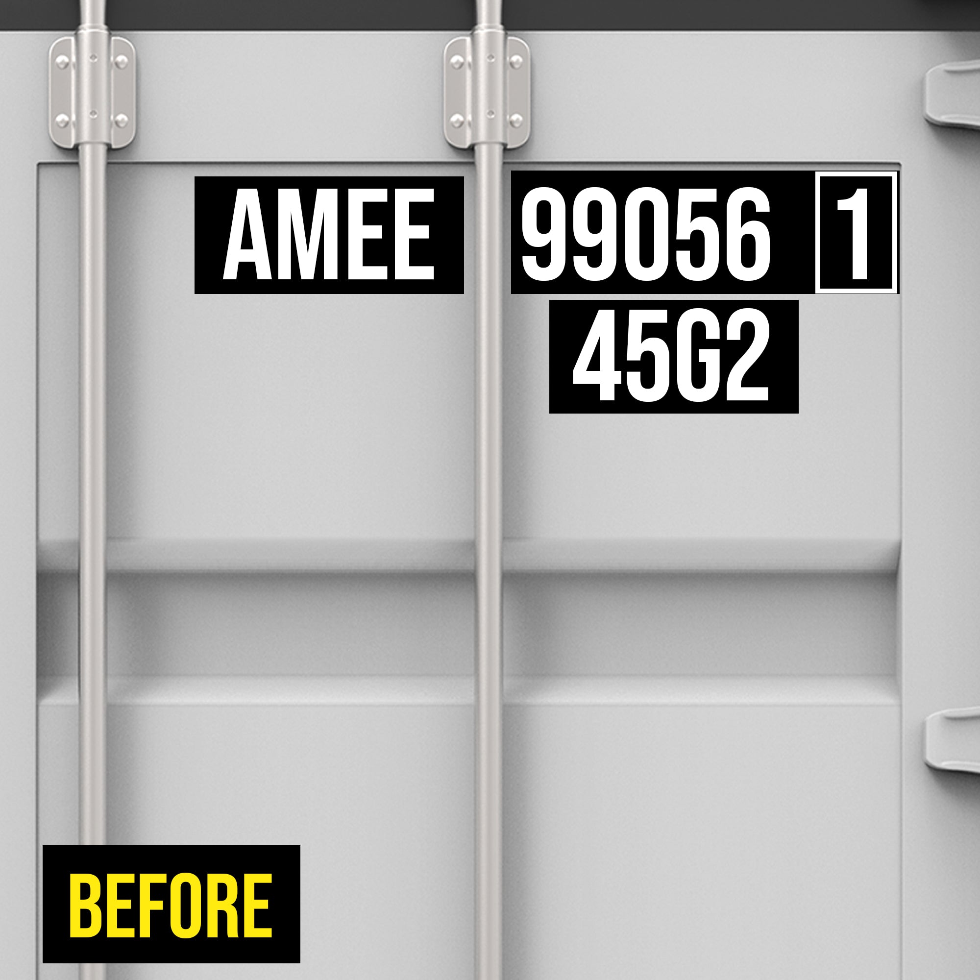 Shipping Container Stencil Decal For Painting 2 Line Lettering Number ...