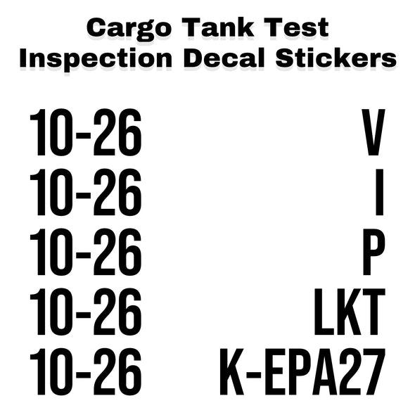 Cargo Tank Inspection Markings Decal Sticker Tanker Trailer, 2 Pack (5 Lines)