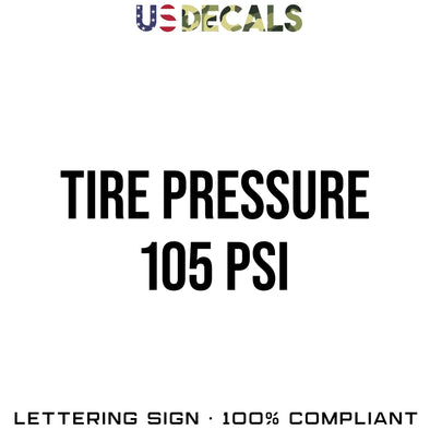 Tire Pressure Custom Sign For Commercial Vehicles Decal Sticker, 2 Pack