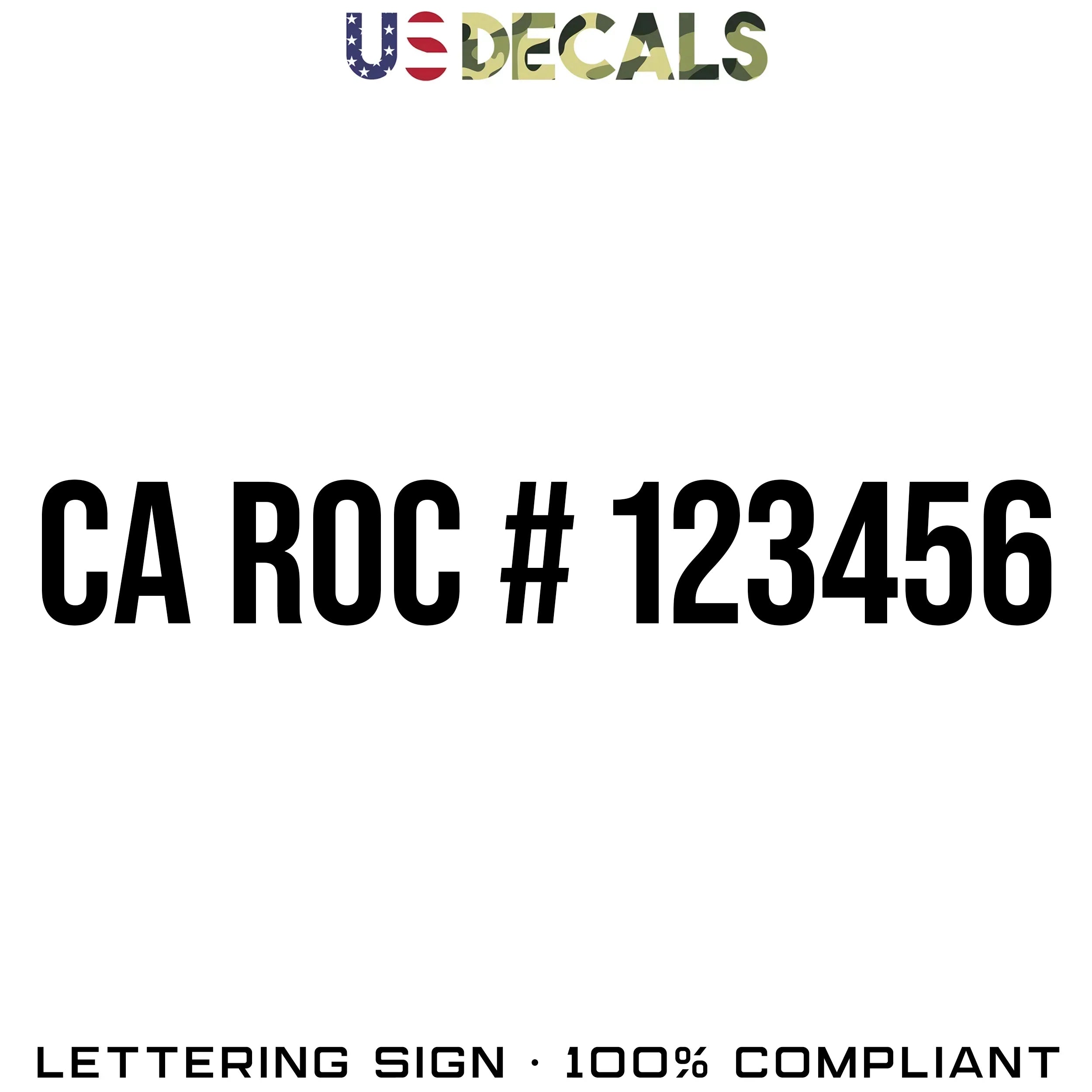 CA ROC Number Decal Sticker, 2 Pack – US Decals