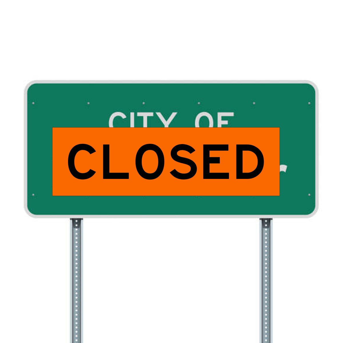 CLOSED Orange Decal Sticker Sign For Highway & Street Signs (Large ...