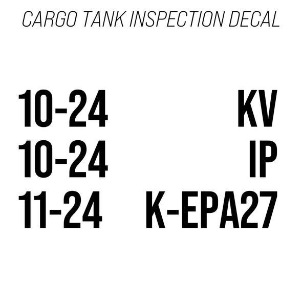 Cargo Tank Inspection Markings Decal Sticker Tanker Trailer, 2 Pack (3 Lines)