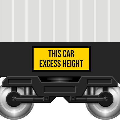 [THIS CAR EXCESS HEIGHT] AAR Railroad Reporting Marks and Numbers Decal Sticker Lettering (Set of 2)