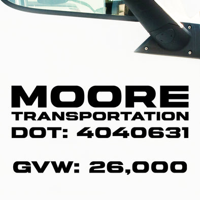 Custom Truck Door Decal For Moore Transportation