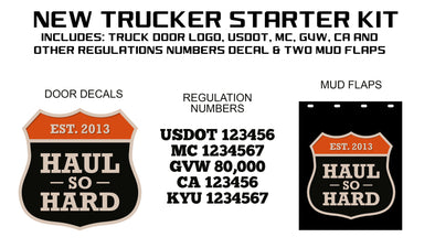 New Trucker Complete Decal Set With Custom Mud Flaps