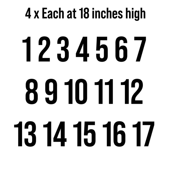 Large 18 inch Numbers For 53' Box Trailers