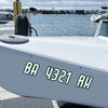 two color boat registration decal