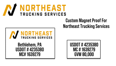 Custom Magnet Signs for Northeast Trucking Services v2