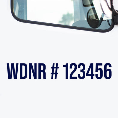 WDNR Number Decal Sticker, 2 Pack