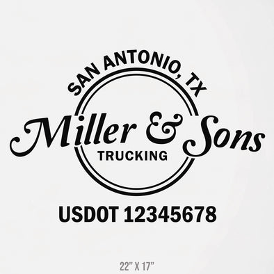 Company Name Decal with USDOT