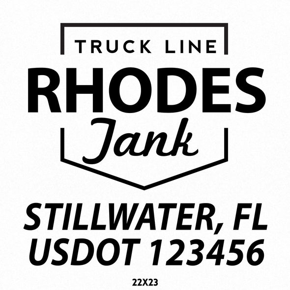 Company Name Truck Decal with Regulation Lines