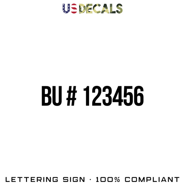 Pennsylvania Pesticides BU # 123456 Number Decal Sticker, 2 Pack