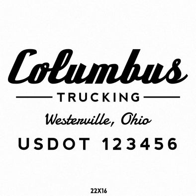 Company Name Decal with Location and USDOT