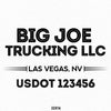 Company name decal with location and usdot number