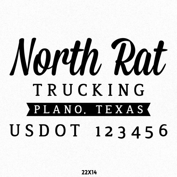 Company Name Truck Decal, Location, USDOT