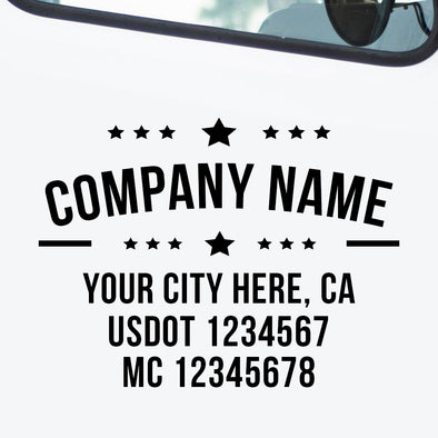 Company Name Truck Decal with Location, USDOT, MC Numbers