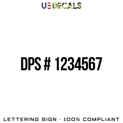 Oklahoma Wrecker DPS # 1234567 Number Decal Sticker, 2 Pack