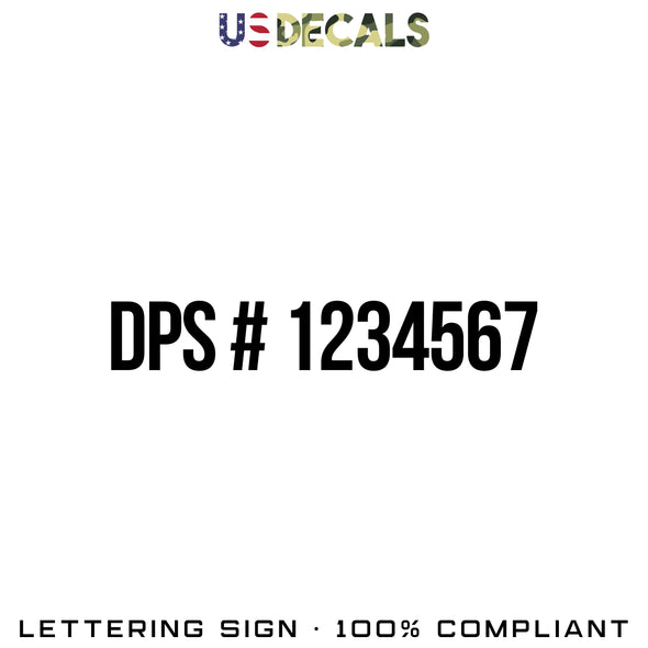 Oklahoma Wrecker DPS # 1234567 Number Decal Sticker, 2 Pack