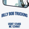 company name decal with usdot & mc numbers