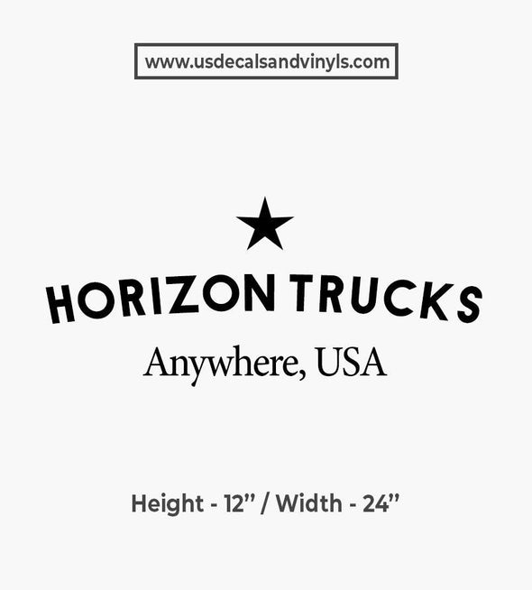 truck door decal with location