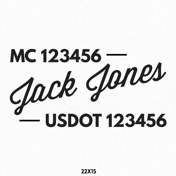 Business Name Decal with USDOT & MC Number